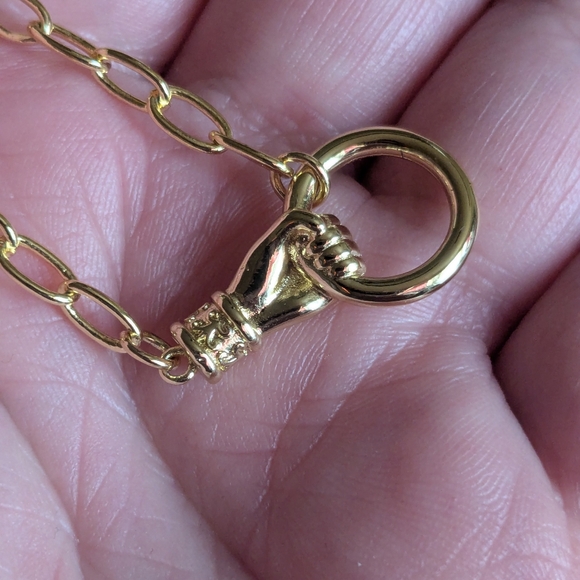 Figa Hand Holding Loop Necklace - Picture 2 of 9